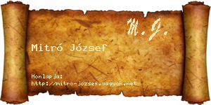 Mitró József névjegykártya
