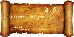 Mitró József névjegykártya